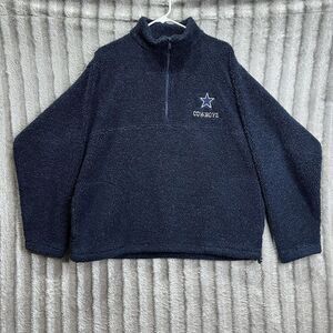 Vintage‎ Dallas Cowboys Half Zip Jacket Men's M Blue USA Made Pocketed